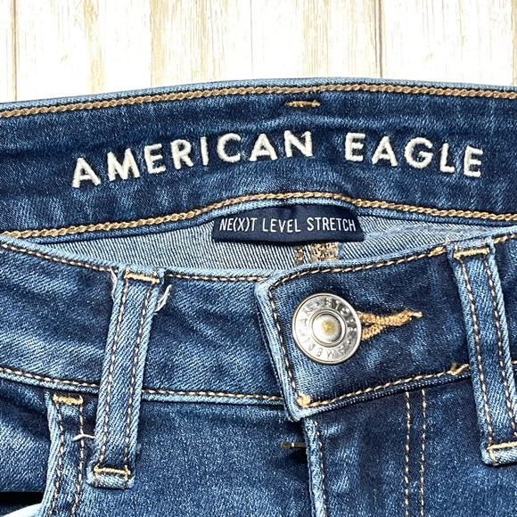 American Eagle Women’s Next Level Stretch Jegging Crop Distressed Hi-rise Jeans - Picture 8 of 11